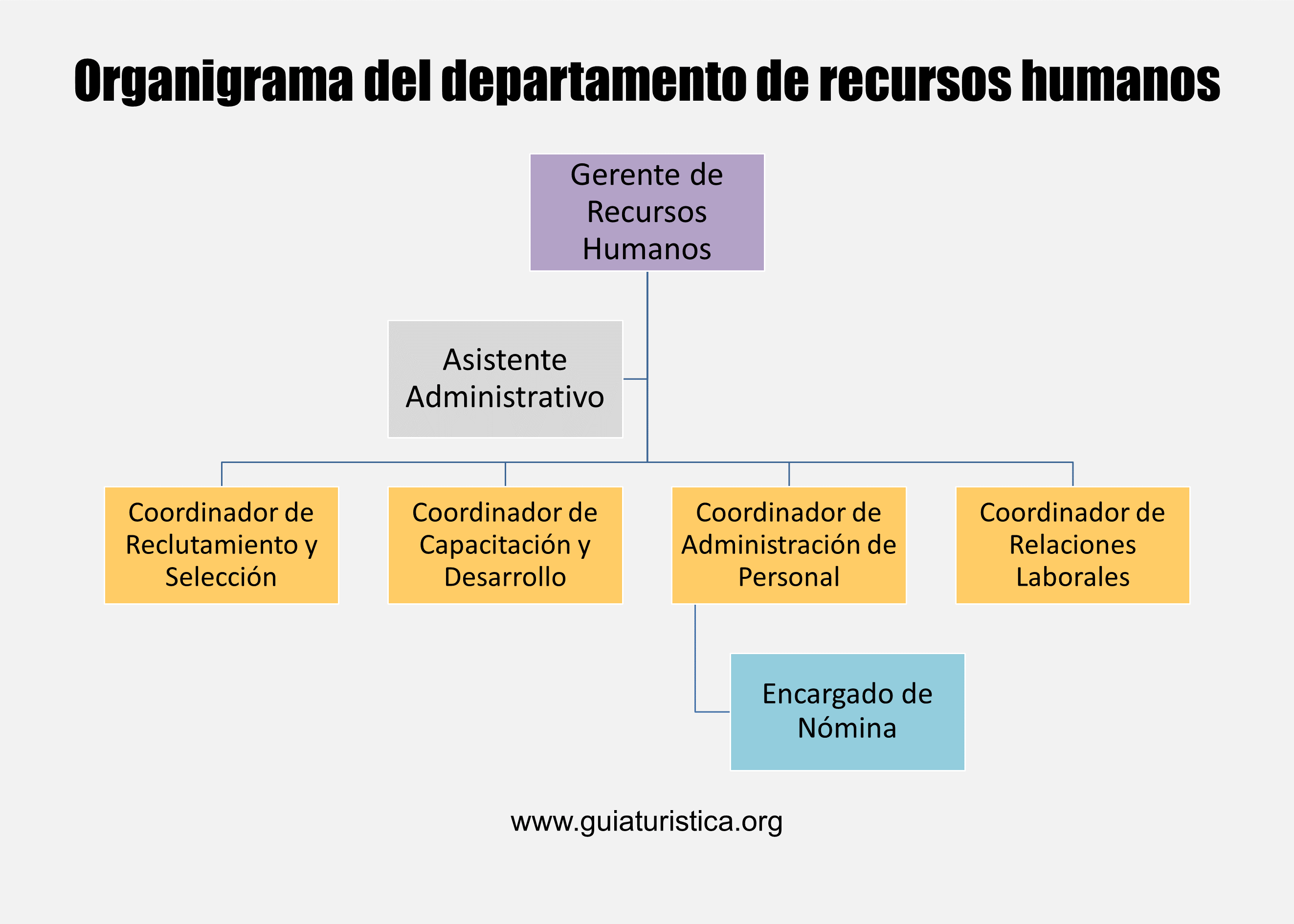 organigrama del departamento de recursos humanos de un hotel